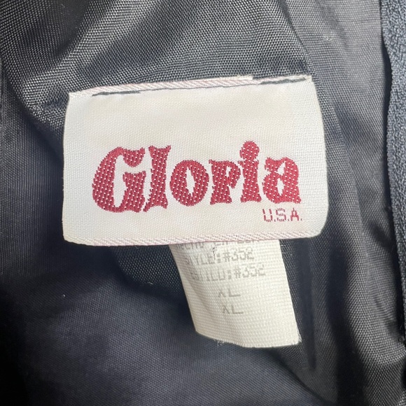 Vintage NWT Gloria Black Lace Beaded Fringe Sheer Torso Long Dress Sz XL - Picture 3 of 9